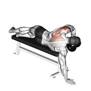 Miniatura de Elevación unilateral de deltoides posteriores tumbado con mancuerna