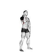 Miniatura de Push press unilateral con pesa rusa