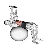 Miniatura de Abdominal por encima de la cabeza sobre pelota con peso