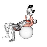 Miniatura de Pullover y extensión de cadera con mancuernas sobre pelota