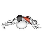 Miniatura de Estiramiento lumbar sobre pelota de ejercicio en pirámide
