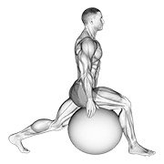 Miniatura de Estiramiento de flexores de cadera sobre pelota de ejercicio