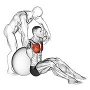 Miniatura de Estiramiento asistido del pectoral mayor sentado con pelota de estabilidad